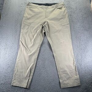 Hi-Tec Pant Men 40x32 Beige Cotton Cargo Utility Workwear Travel Gorpcore Hiking